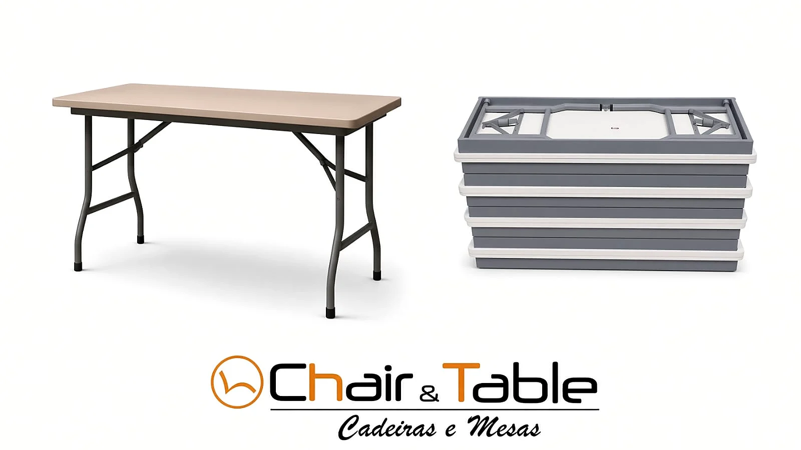 Mesas dobráveis empilháveis para refeitório industrial, Chair & Table